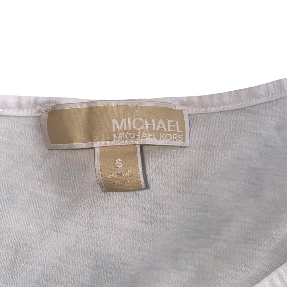 Michael Kors White Short‎ Sleeve Tee with Logo - Picture 3 of 4